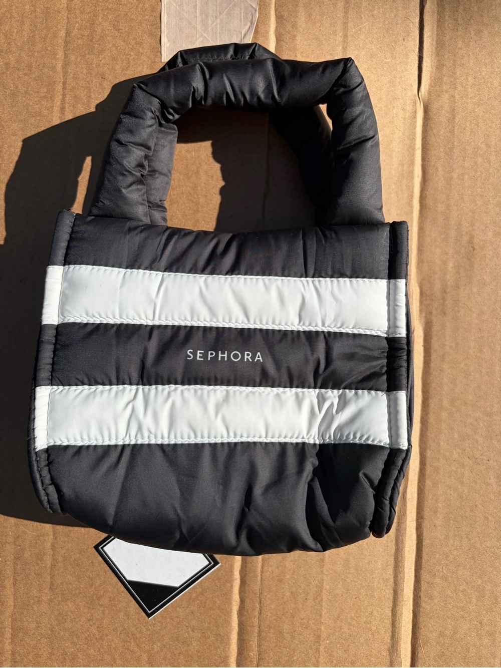 SEPHORA Black & White Puffer Tote Bag (limited edition)